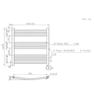 Right Radiators Prefilled Thermostatic Electric Heated Towel Rail Curved Bathroom Ladder Warmer - Chrome 600x600 mm