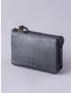 Leather Coin Purse In Black