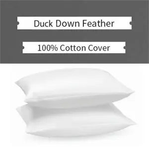 Duck Feather&Down Pillows Extra Filled Bed Pillows 100% Cotton Cover