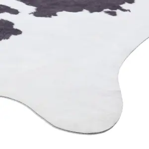 Cowhide Rug, Black White Abstract Rug, 2mm Thick Animal Print Luxurious Rug, Modern Rug for & Dining Room-155cm X 195cm