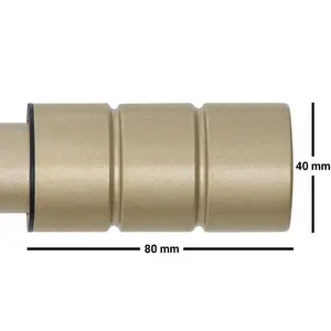 A.Unique Home Plain Barrel Metal Extendable Curtain Pole with Rings and Fittings (25/28mm) - Matte Gold, 70cm - 120cm  Approx