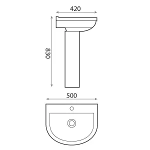 UK Home Living Avalon OFFER PRICE Spa bathroom suite with close coupled toilet, soft close seat and 500mm basin with full pedestal