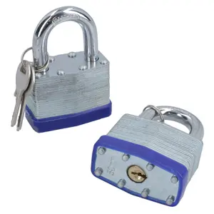 2pc 50mm Keyed Alike Padlock Laminated Steel Padlocks Shed Gate Lock