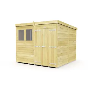 DIY Sheds 8x8 Pent Shed - Double Door With Windows