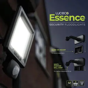 Luceco Essence 50W PIR Floodlight with Ball Joint and 1M Cable