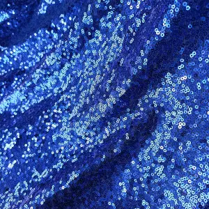 Neel Blue 70 Inch Round Sequin Tablecloth, Royal Blue