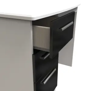 Harrow Vanity in Black Gloss & White (Ready Assembled)