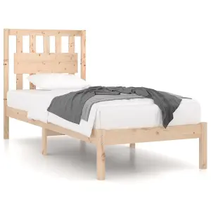 Berkfield Bed Frame Solid Wood Pine 90x190 cm 3FT Single