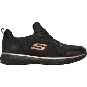 Skechers Squad SR Occupational Shoe Black/Rose Gold