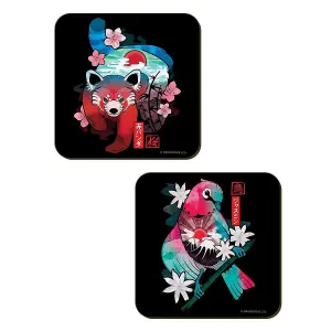 Unorthodox Collective Yasei Square Coaster Set (Pack of 4) Multicoloured (One Size)