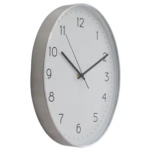 Interiors By Premier Oval Wall Clock With Silver Finish, Durable Construction Wall Clock For Kitchen, Versatile Clock For Outdoor