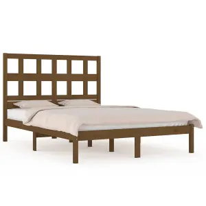 Berkfield Bed Frame Honey Brown Solid Wood Pine 200x200 cm