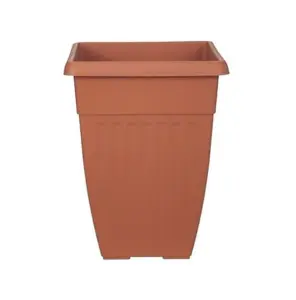 2 x 42cm Tall Athens Plant Pot Flared Garden Plastic Patio Flower Planter Terracotta Colour