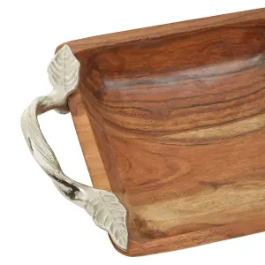 Interiors by Premier Vine Acacia Wood Square Dish