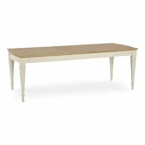 Moira Extendable Solid Wood Base Dining Table Antique White / 77cm H x 180cm W x 90cm D