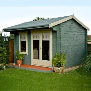 Shire Marlborough 10x14 ft Toughened glass & 1 window Apex Wooden Cabin