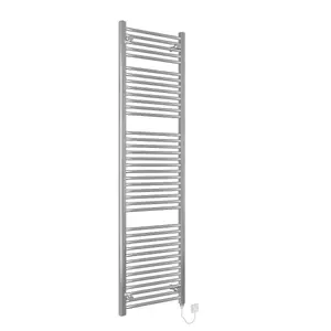 Right Radiators Electric Heated Towel Rail Radiator Straight Pre-filled Designer Ladder Warmer Chrome 1800x500 mm