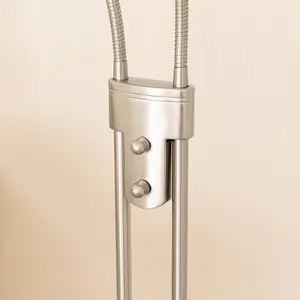 ValueLights Beata Brushed Chrome Integrated LED 2 Way Floor Lamp