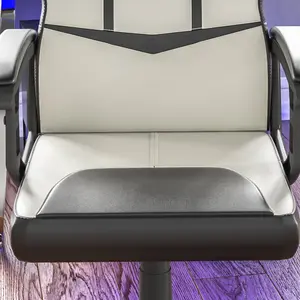 Latitude Run Muskoka Adjustable Ergonomic Faux Leather Swiveling PC & Racing Game Chair White