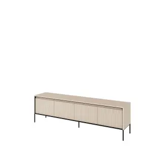 Trend 06 TV Cabinet in Beige - Ripple Front & Push-to-Open System - W1930mm x H560mm x D400mm