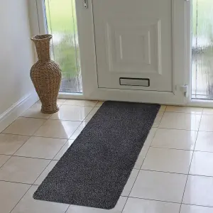 JVL Tanami Machine Washable Barrier Runner Doormat  50x150cm Charcoal