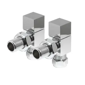 Straight Chrome Square Manual Radiator Valves