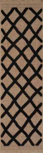 Harper Aztec Pattern Water Resistant Garden Rug Indoor Outdoor Area Rugs Black 200x290 cm