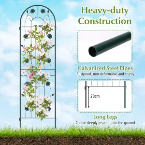 Costway 2 Pack 220 x 50cm Garden Trellis Rustproof Metal Fencing Barrier Plant Support