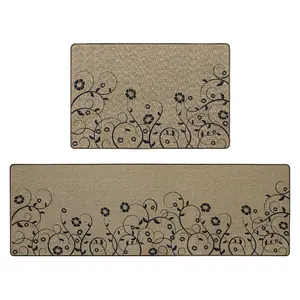 JVL Elegance Machine Washable Doormat and Runner, Trailing Flower