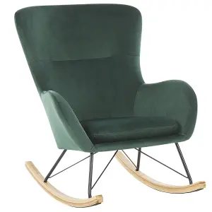 Rocking Chair ELLAN Velvet Dark Green