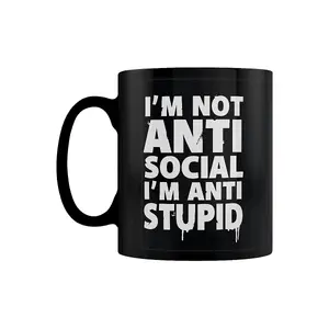 Grindstore Im Not Anti-Social Im Anti-Stupid Mug Black/White (One Size)