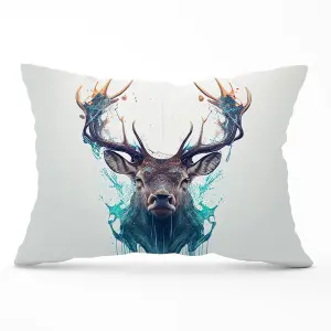 Stag Face Splashart Cushions 33cm x 48cm