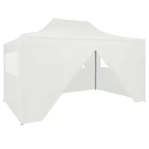 Berkfield Professional Folding Party Tent with 4 Sidewalls 3x4 m Steel White