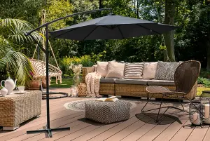 3m Cantilever Garden Parasol - Grey