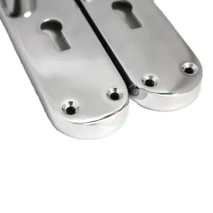 Monja Astrid Door Handles Arched Lever Polished Chrome Key Lock