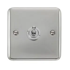 Curved Polished Chrome 1 Gang 2 Way 10AX Toggle Light Switch - SE Home