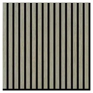 Urban Textures Silver Walnut Square Acoustic Wall Panel Sound Absorbing Decorative Wooden Slat Wall Panel 600mm x 600mm x 21mm