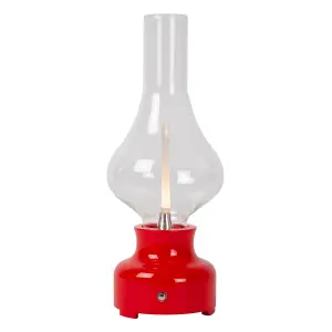 Lucide Jason Retro Table Lamp - LED Dim. - 1x2W 3000K - 3 StepDim - Red