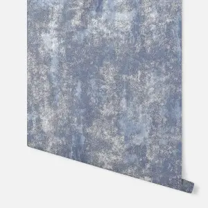 Arthouse Stone Textures Navy/Silver Wallpaper