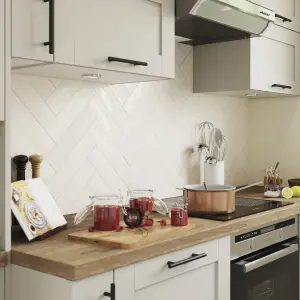 Vernisse Off white Gloss Ceramic Wall Tile Sample