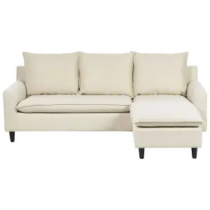 Corner Sofa ELVENES Light Beige Fabric Left Hand