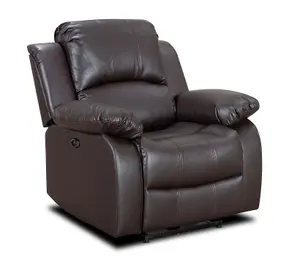 Electric Recliner Chair in Faux Leather Brown