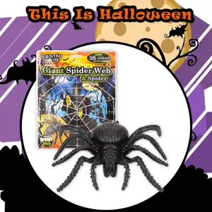 Giant Halloween Spider Web with Spider Decoration Trick or Treat 5ft/154cm White