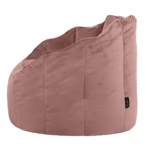 icon Sirena Scallop Chair Bean Bag Dusk Pink Velvet Bean Bags