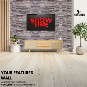 3D Wall Panels with Adhesive - 6 Sheets, 96 x 48 cm each, Covers 2.76 sqm - PVC Cladding with Grey Slim Stone Brick Effect