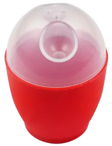 Good2Heat Microwave Cookware Red Round Plastic Easy Clean Bpa Free Egg Cooker Kitchen Tool with Lid