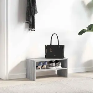 Berkfield Shoe Rack Stackable Grey Sonoma 60x30x30.5 cm