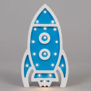 Litecraft Blue Rocket Glow Kids LED Table Lamp