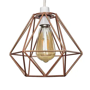 ValueLights Diablo Copper Ceiling Pendant Shade and E27 Pear LED 4W Warm White 2700K Bulb