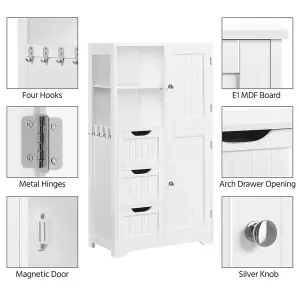 Yaheetech White Freestanding Bathroom Storage Cabinet with Open Compartments